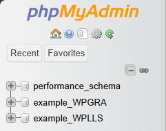 phpMyAdmin 选择数据库