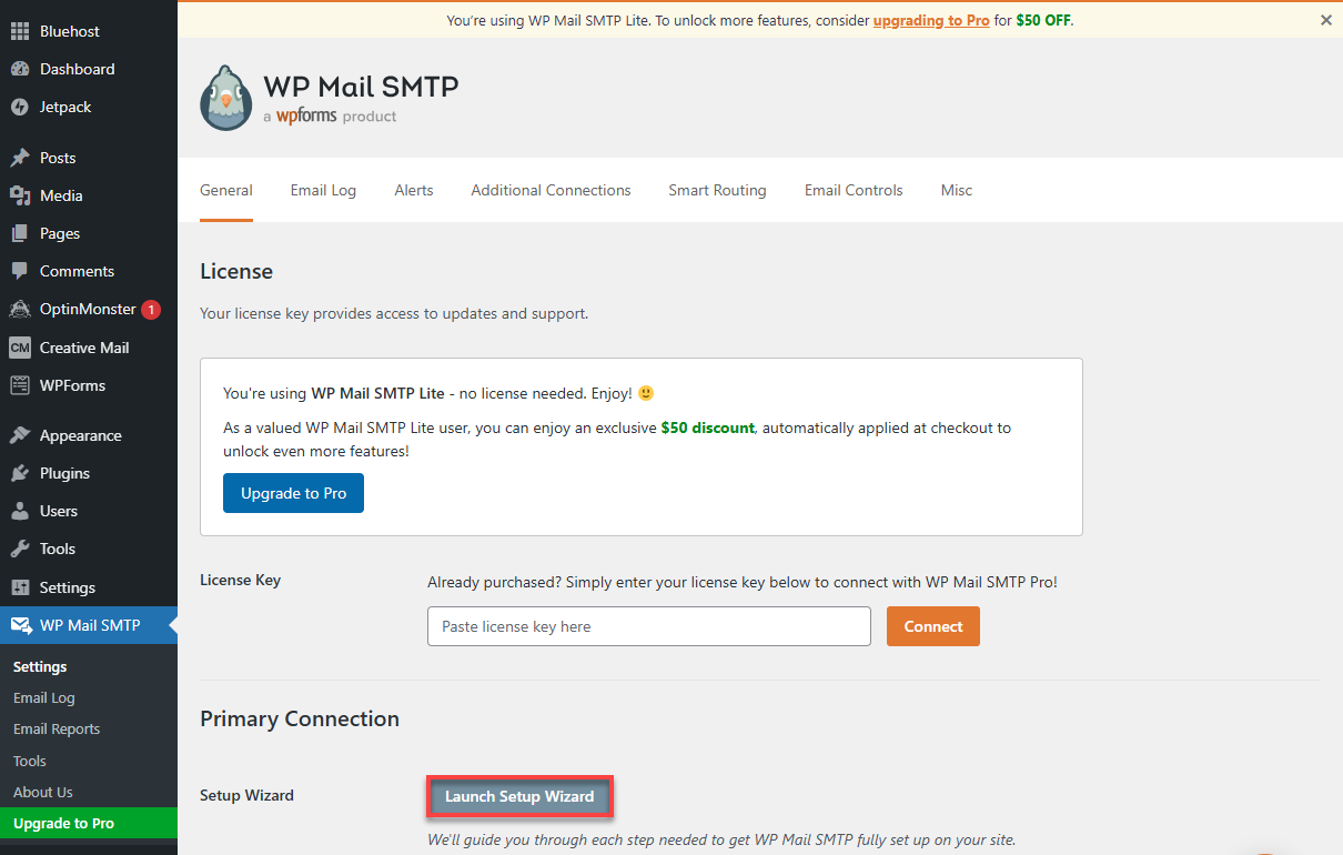 WP Mail SMTP Settings
