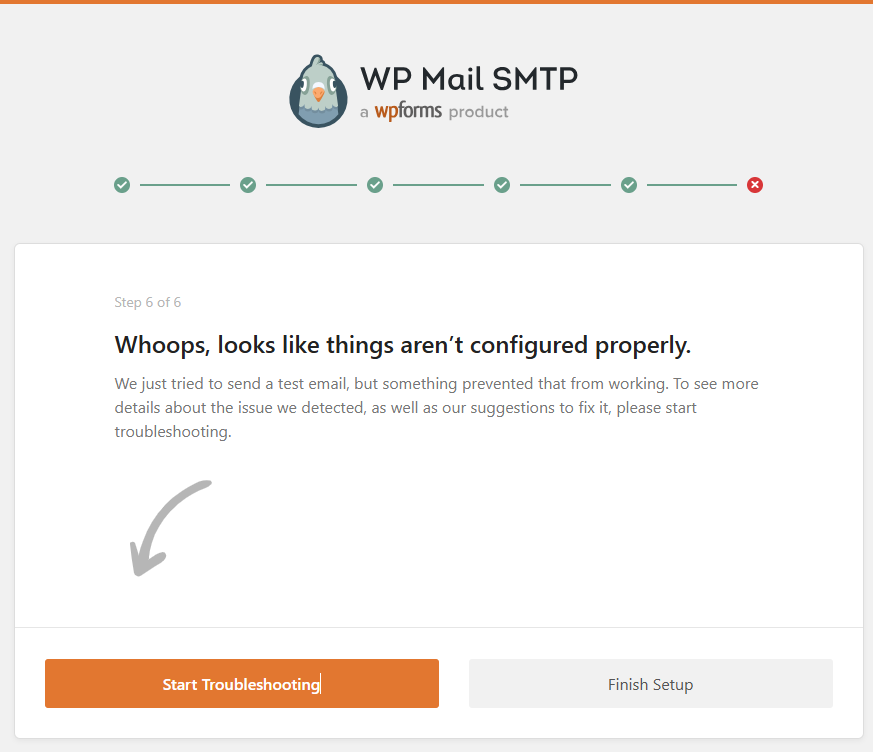 WP Mail SMTP Setup Error Setup