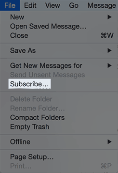 Subscribe option under File tab