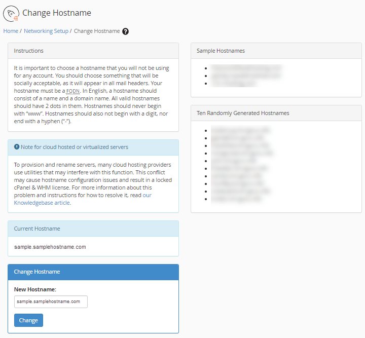 Change Hostname interface