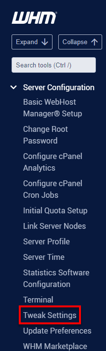 WHM Tweak Settings