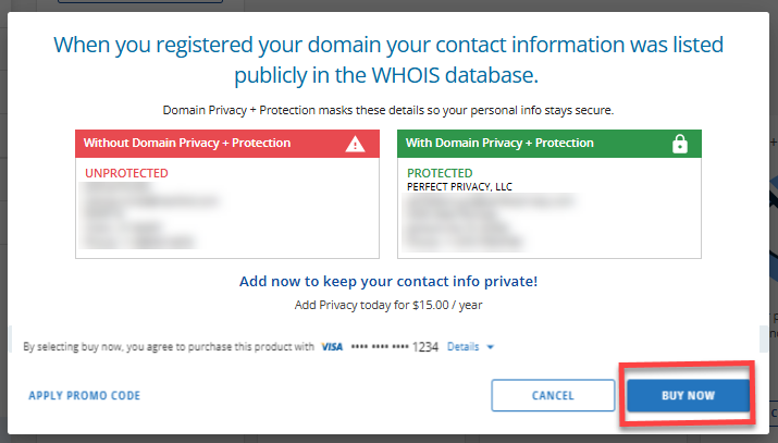 Domain Privacy Protection - Buy Now