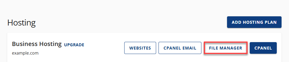 Bluehost Account Manager - Hosting Tab Details cPanel