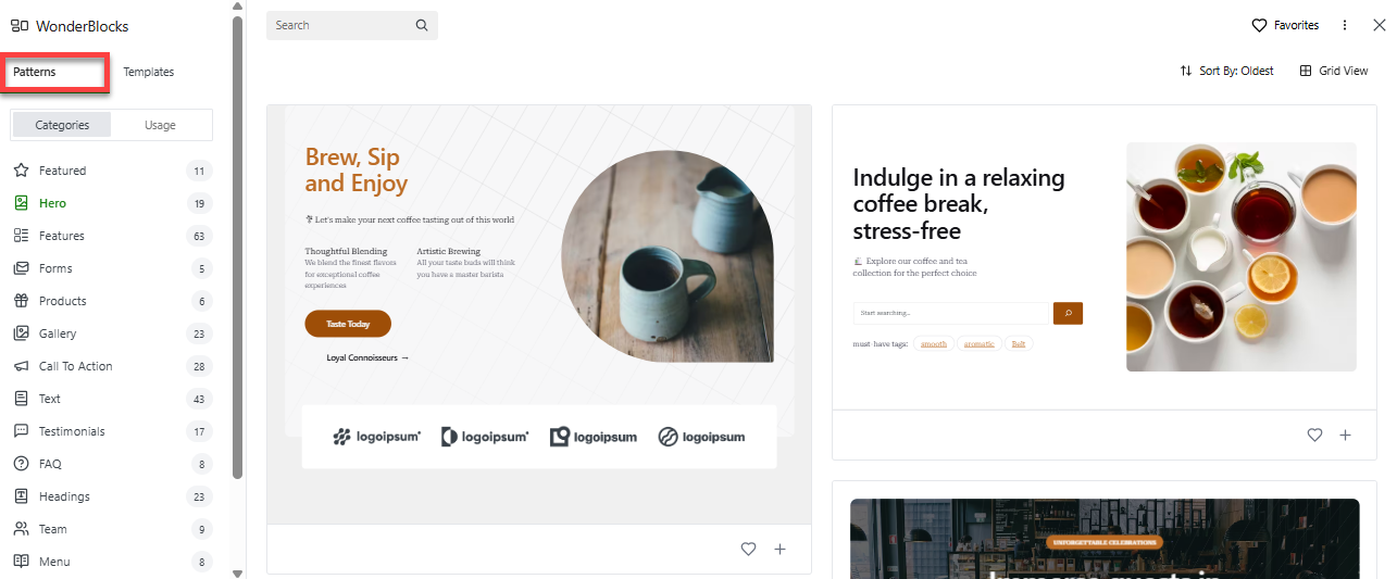 WonderBlocks - 模式选项卡