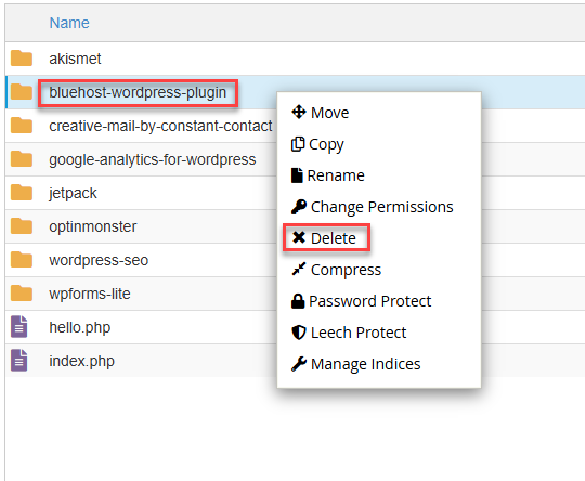 cPanel 删除主题 - 主题文件夹