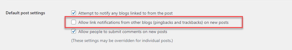 WordPress pingback 和 trackback 允许