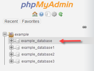 PHPMyAdmin - 搜索您的数据库