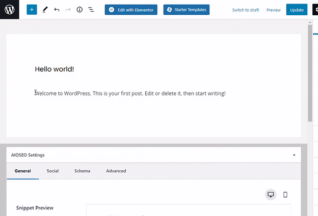 Screenshot showing how to insert URL in WordPress using the Bluehost editor
