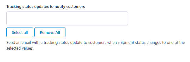 Choose which Shipping statuses